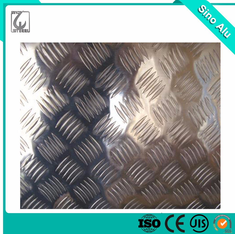Anti-Slip A1050 Aluminium/Alu Alloy Embossed Checkered Tread Sheet and Coil Checkered Plate Building Material