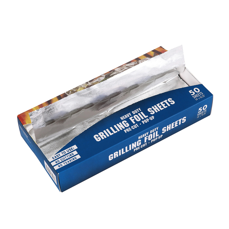 Kitchen Use Pop-up Aluminum Foil Wrapping Paper Sheets for Food Packaging