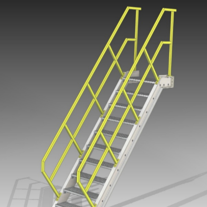 Customisable Industrial Style Steel Staircase with Non-Slip Handrail Metal Welding