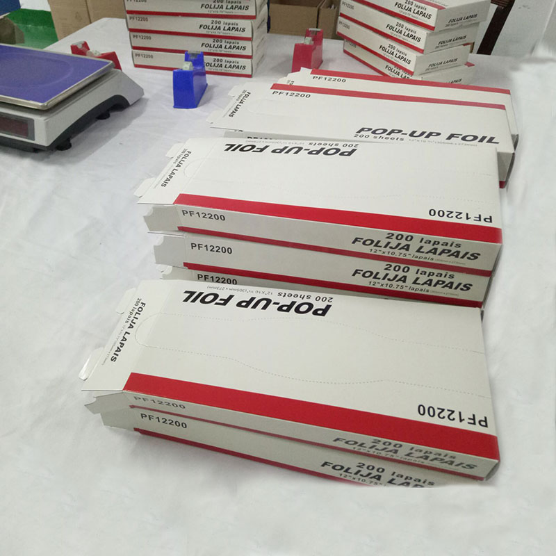 Disposable Food Packaging Pop-up Foil Sheets