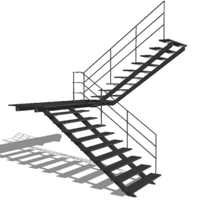 Customisable Industrial Style Steel Staircase with Non-Slip Handrail Metal Welding