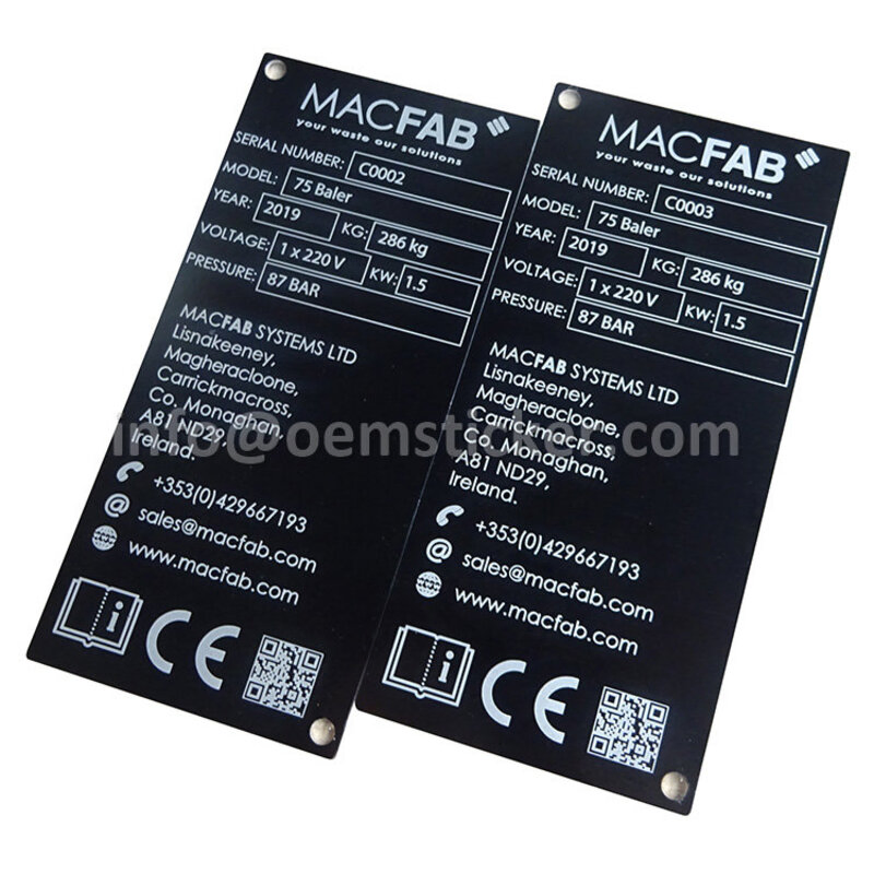 Heavy Duty Industrial Data Plates for Metal Logo Brand Name Plates