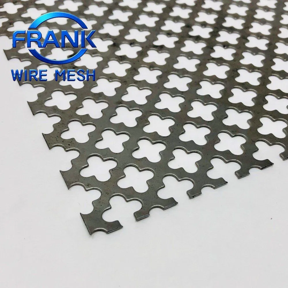 China Factory Wholesale Architectural Decorative Aluminum Perforated Metal Sheet with a Clover Pattern Suitable for Indoor/Outdoor Building Facade Decoration