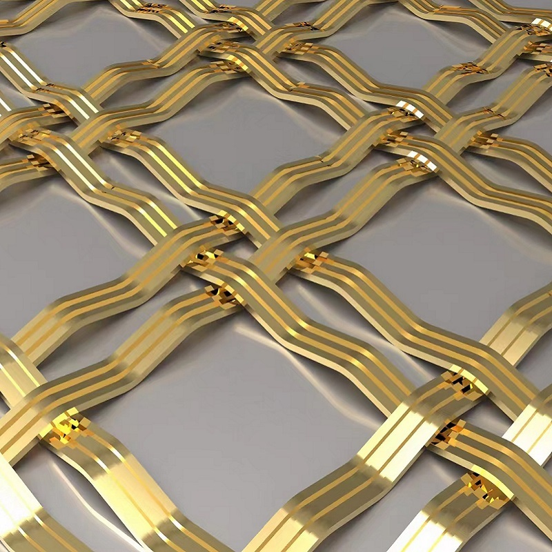 Premium Stainless Steel Decorative Woven Wire Mesh Pattern for Modern Interior Walls and Luxury Ceiling Installations