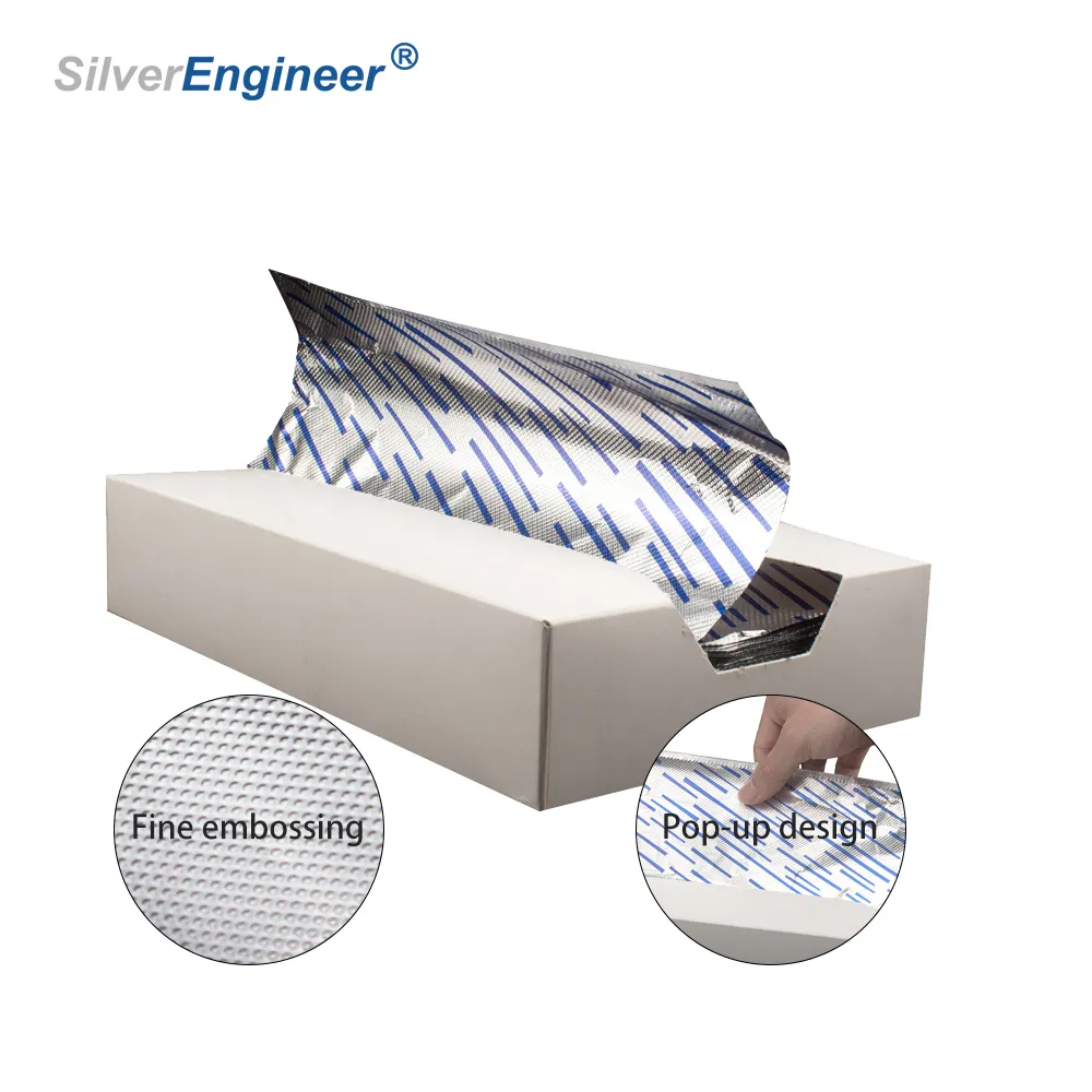 Factory Price Restaurant Uses Pop-up Foil Sheets for Packaging Takeout Food and Pre-Cut Aluminum Foil Sheets