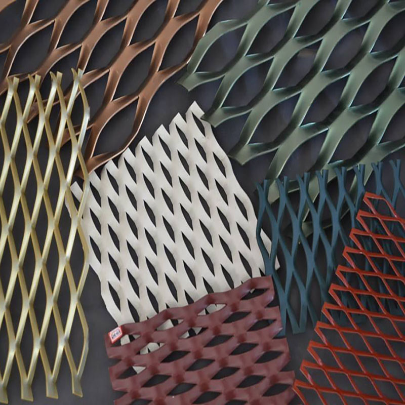 Durable Metal Carbon Steel Outside Powder Coated Facade and Wall Caldding Aluminium Flattened and Raised Stainless Steel Expanded Metal Mesh