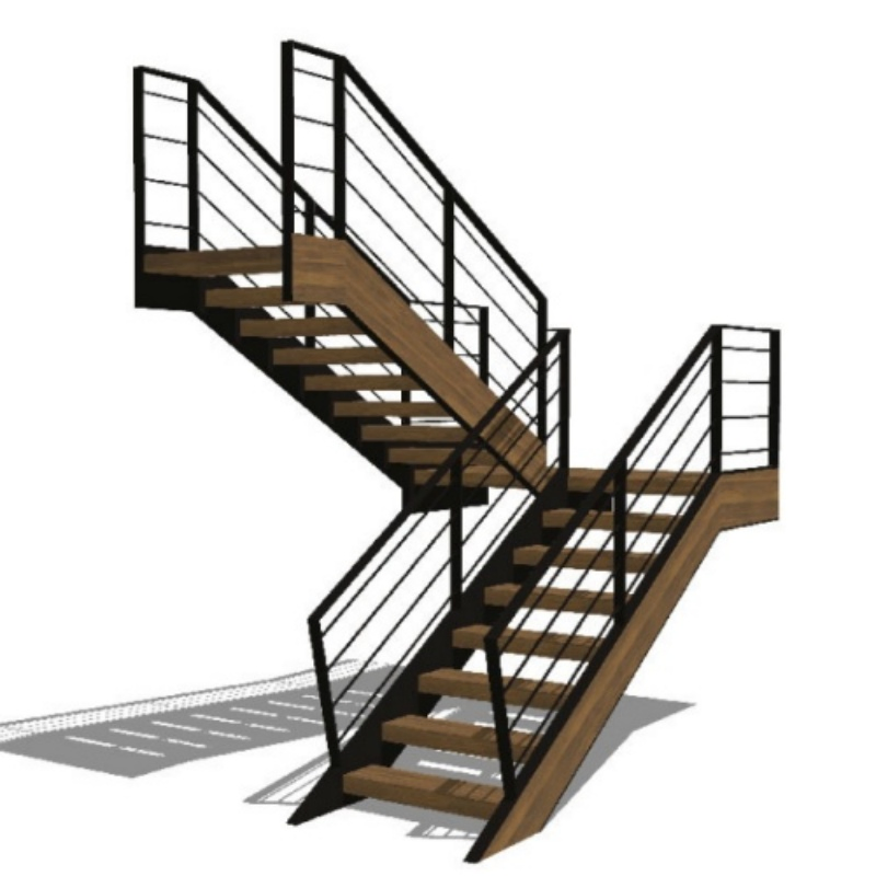 Customisable Industrial Style Steel Staircase with Non-Slip Handrail Metal Welding