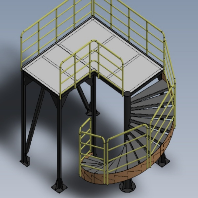 Customisable Industrial Style Steel Staircase with Non-Slip Handrail Metal Welding