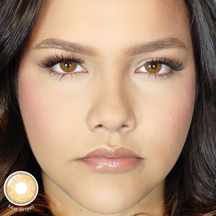 Mist Brown Coloured Lenses for Dark Eyes Best Quality Soft Eye Lenses Blue Color Contact Lenses