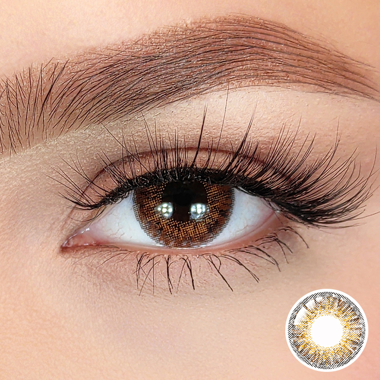 Fresh Brown 14.5 Diameter Big Eye Contact Lenses Safe Eyewear Popular Without Power Lentes De Contacto