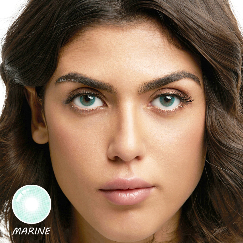 Color Contacts Lenses for Eyes Cosmetic Wholesale Cheap Cosmetics From China HD Marine 14mm Small Size 1 Tone Pure Blue Eye Lens