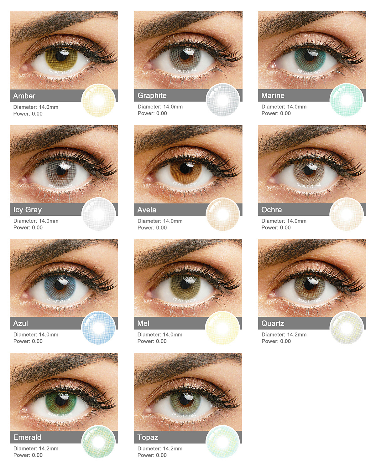 Solotiica Colored Contact Lenses Wholesale BeautyTone HD Hot Selling Style 1 Tone 2 Tone Hidrocor Color Contact Lens