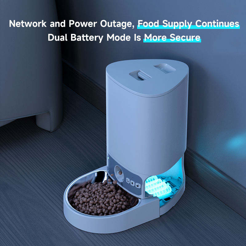 Smart Pet Food Dispenser Feeder for Dogs/Cats with Voice Recording &amp; Scheduled Feeding