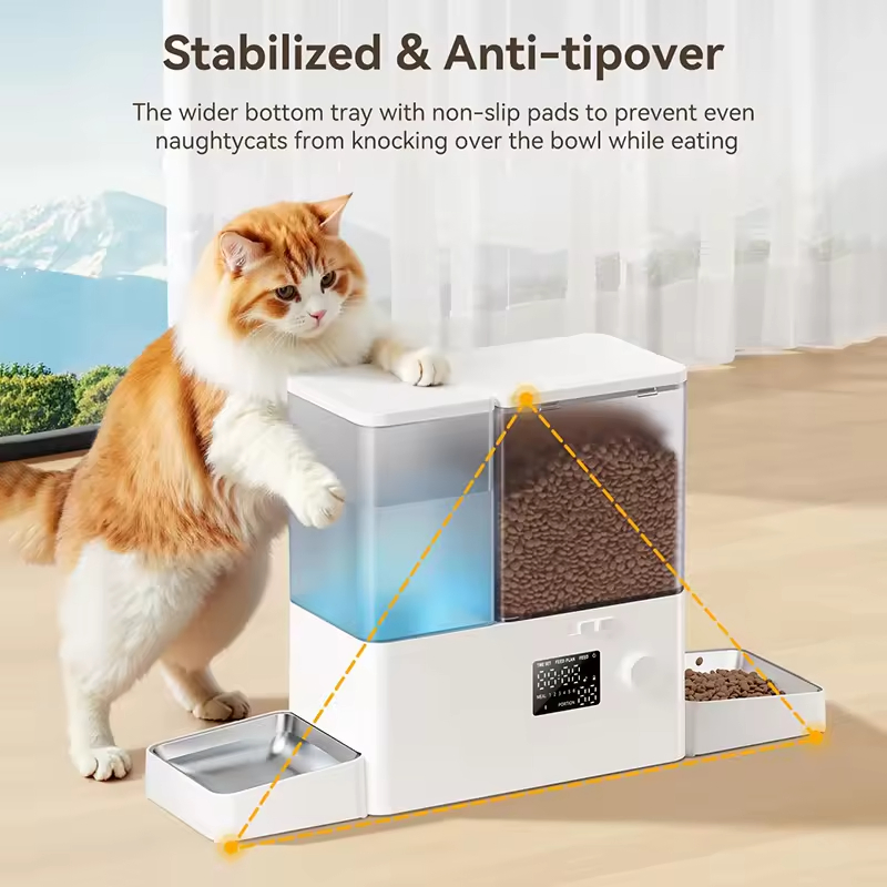 Automatic Pet Feeder Fixed Time Food Water Feeding Dispenser for Cat Dog
