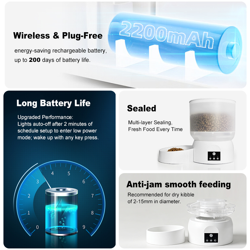 Smart Automatic Pet Feeder with Digital Timer Best Automatic Pet Feeder for Dogs Cats Timed Programmable Machine