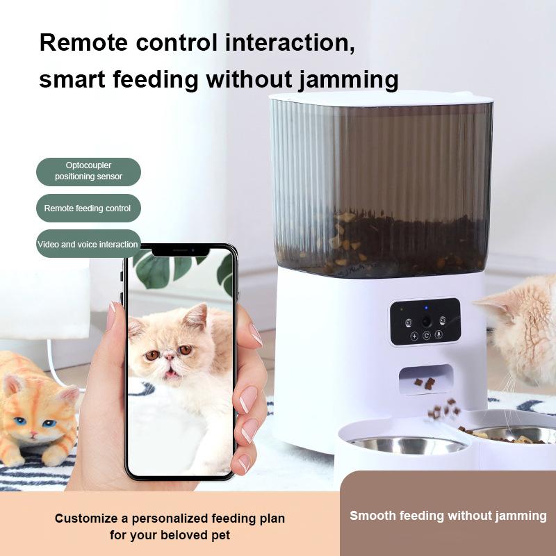 Automatic Cat Feeder with Camera 5L Dual Pet Timed Electric Smart APP Food Feeding Dispenser with APP Control for Remote Feeding