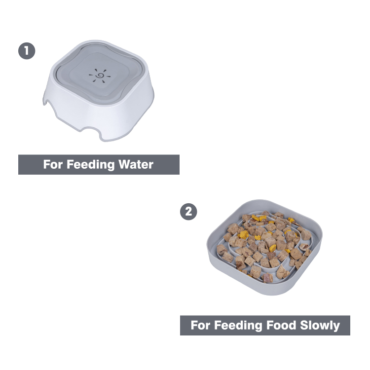 Rena Pet Factory Price New Mould Spill Proof Dog Bowl Slow Large Capacity Feeder 2 Way Use