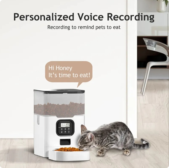 Auto Dog Food Dispenser with Portion Control Wi-Fi Enabled Smart Pet Feeder 6L Automatic Cat Feeder for Cats and Dogs