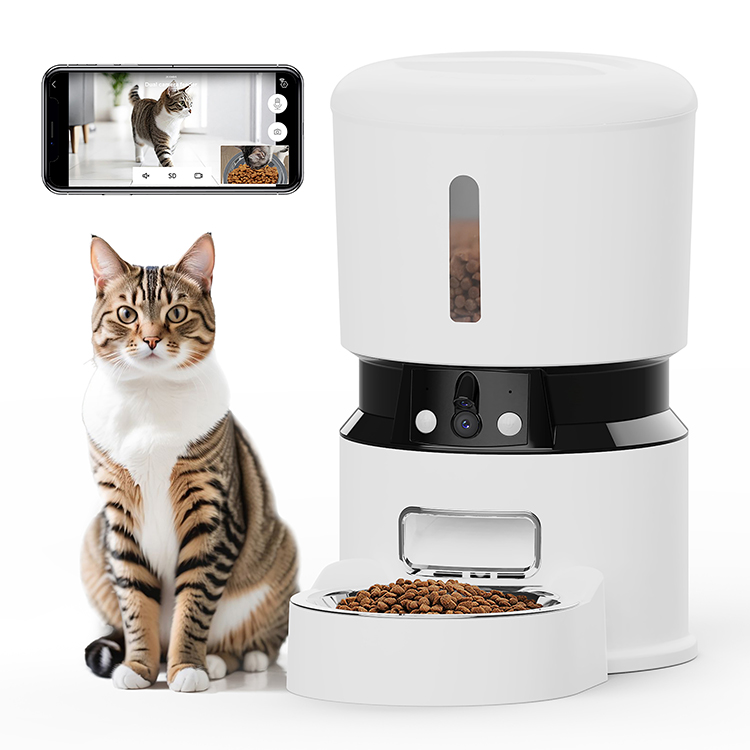 APP Control, Timed Automatic Food Dispenser for Pets,5G WiFi Smart Cat Feeder with Camera &amp; Freshness Preservation