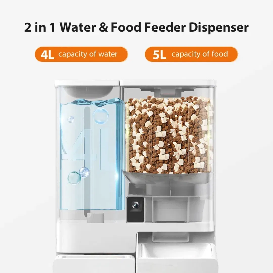 5L Food Visible Tray Automatic Smart Pet Feeder with 4L Water Capacity