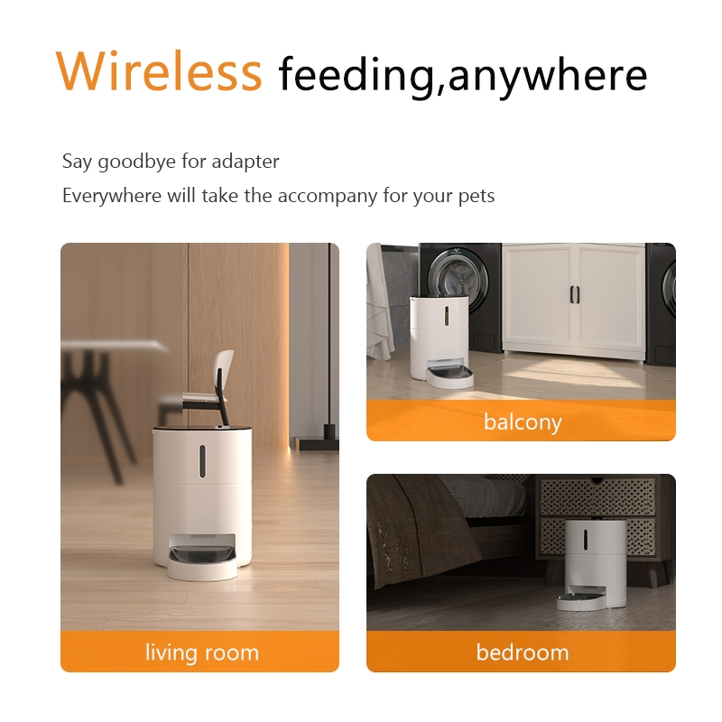 Tuya APP 2.4G 5g Control Smart Pet Feeder with 10s Recording