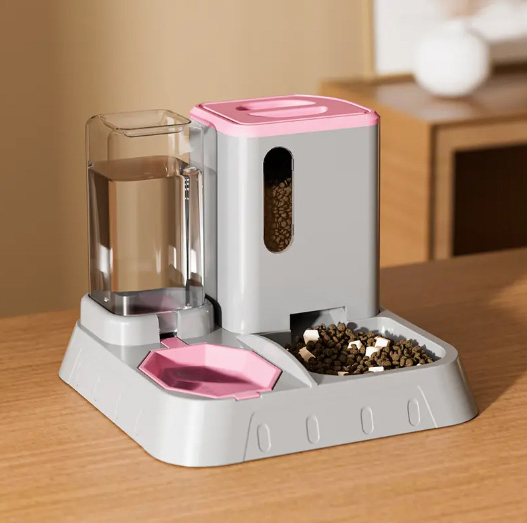 Cat Food Water Dispenser Set Gravity Pet Self Feeder for Indoor Small Medium Cats Dogs