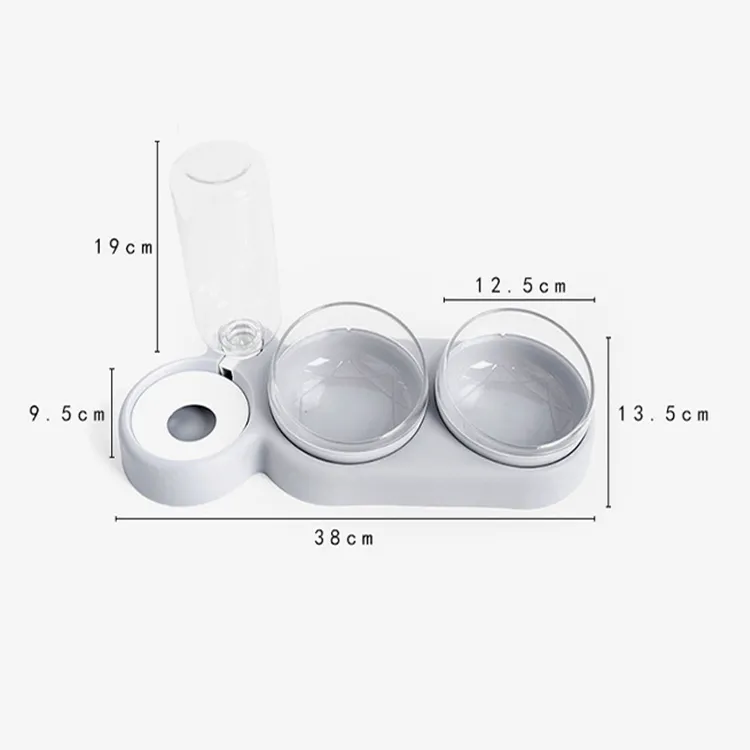Pet Food Drinking Water Dispenser Double Bowls Feeder Cat Dog Food Water Drink Dispenser Automatic Pet Feeder