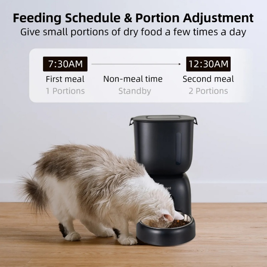 Tuya APP Controlled Food Dispenser Smart Pet Feeder with Recording Feature