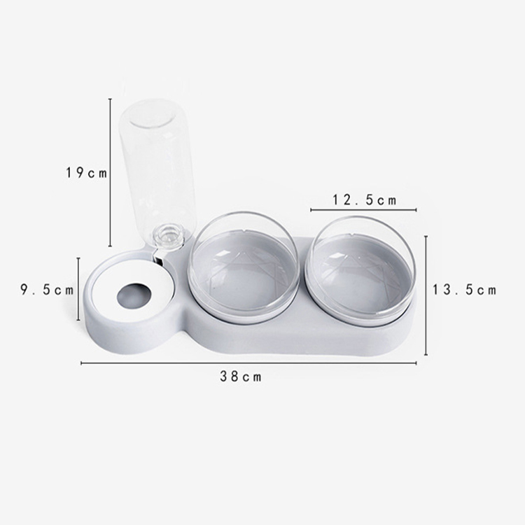 Pet Food Drinking Water Dispenser Double Bowls Feeder Cat Dog Food Water Drink Dispenser Automatic Pet Feeder
