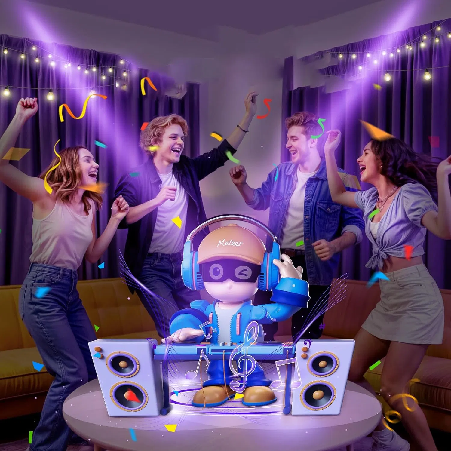 Meteer Al Smart Interactive Robot Pet Voice Chat / Automatic Music Recognition and Dance / Bluetooth and APP Control / Cool Playmate / Birthday, Christmas Party