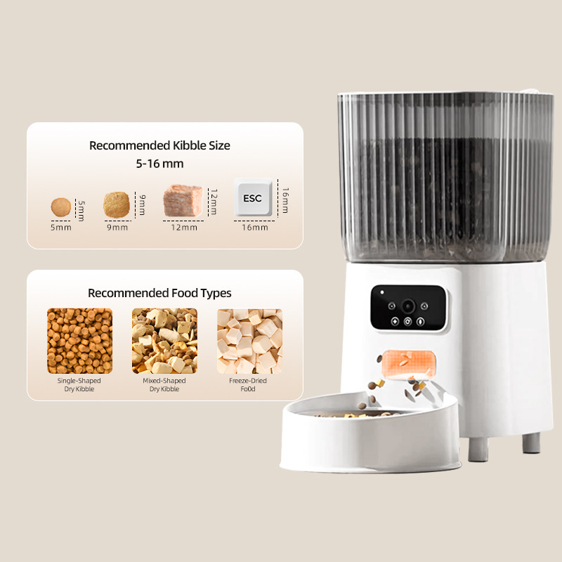 Automatic Stainless Steel Pet cat Feeding Device with Wifi App Remote Control for Timed and Quantitative Feeding