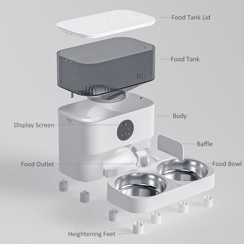 Automatic Smart Pet Feeder with Dual 304 Stainless Steel Bowls