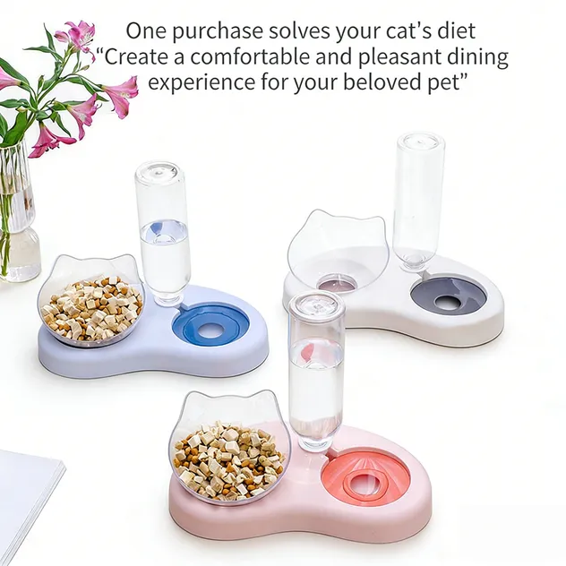 Mini Cat Feeding and Watering Bowl Combined Feeding and Watering OEM/ODM