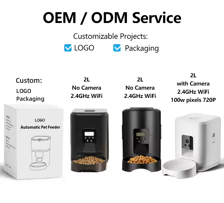 2L Timed Pet Feeder for Indoor with Dual-Band WiFi Automatic Pet Feeder