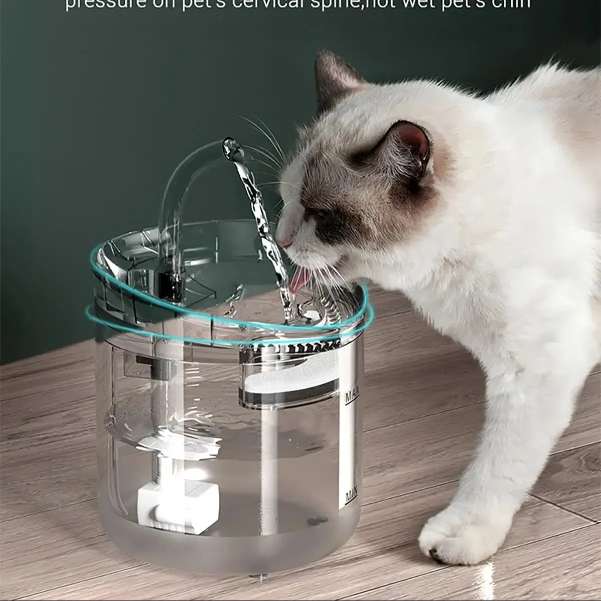 Wireless Rechargeable Battery Operated Cat Water Fountain Automatic Pet Drinking Fountain with Filter