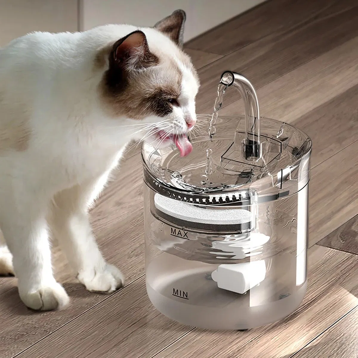 Wireless Rechargeable Battery Operated Cat Water Fountain Automatic Pet Drinking Fountain with Filter