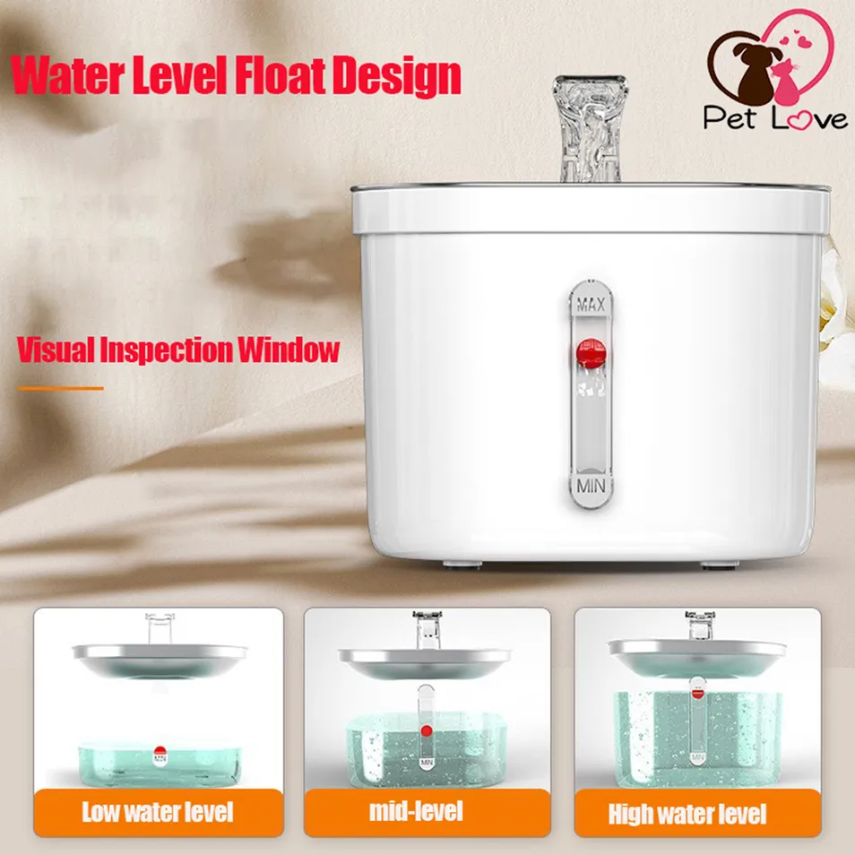 Automatic Pet Water Dispenser Stainless Steel Indoor Circulating Water Fountain