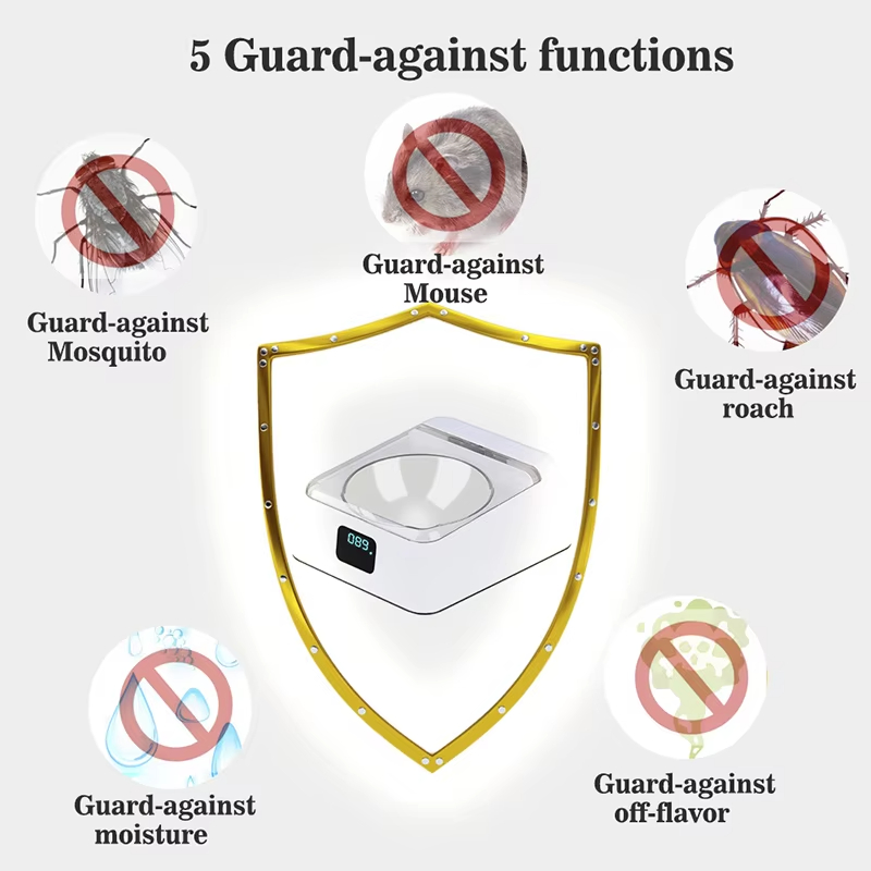 Programmable Infrared Sensing Automatic Cover Opening Portable Travel Recycling Auto Dog Food Dispenser Cat Pet Bowl Anti-Pest Feeder