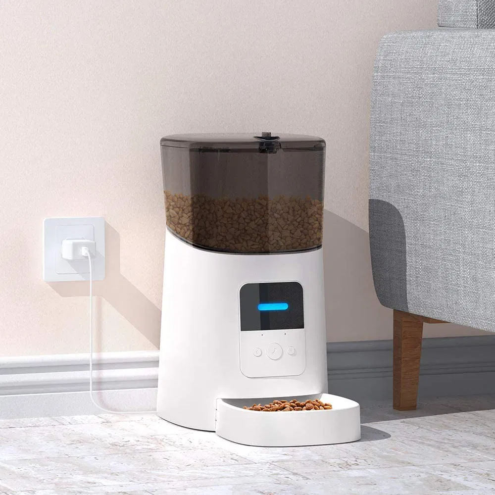 High Quality 6L WiFi Smart Automatic Pet Feeder with 1080P Camera, Dual Power Supply Dog & Cat Food Dispenser