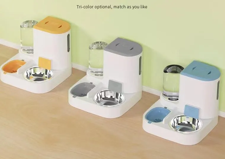 Automatic Pet Feeder Water Food in One Dog Cat Food Dispenser Pet Water Fountains