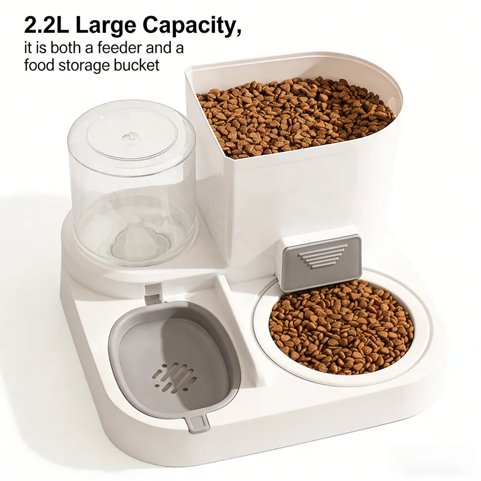 Large-Capacity Automatic Pet Feeder Separation of Wet and Dry Areas