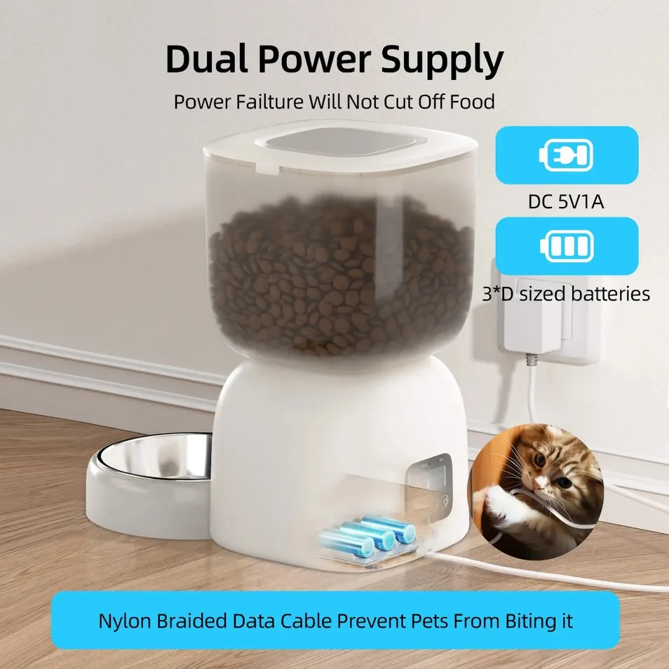 Anti-Clogging Dual Power Automatic Pet Feeder Details