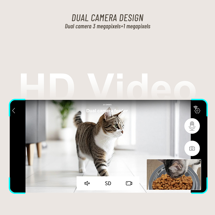 APP Control, Timed Automatic Food Dispenser for Pets,5G WiFi Smart Cat Feeder with Camera &amp; Freshness Preservation