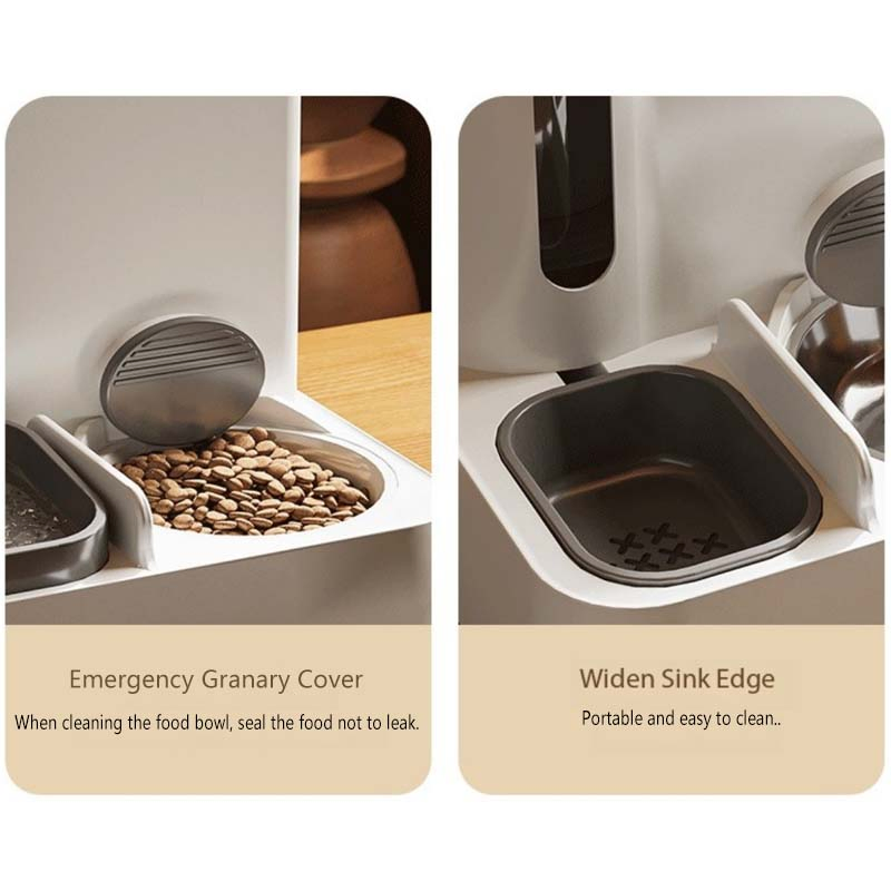 Gravity Pet Feeder and Water Dispenser Set, Automatic Pet Feeder and Water Dispenser 2 in 1suitable for Tracing Dogs and Pets