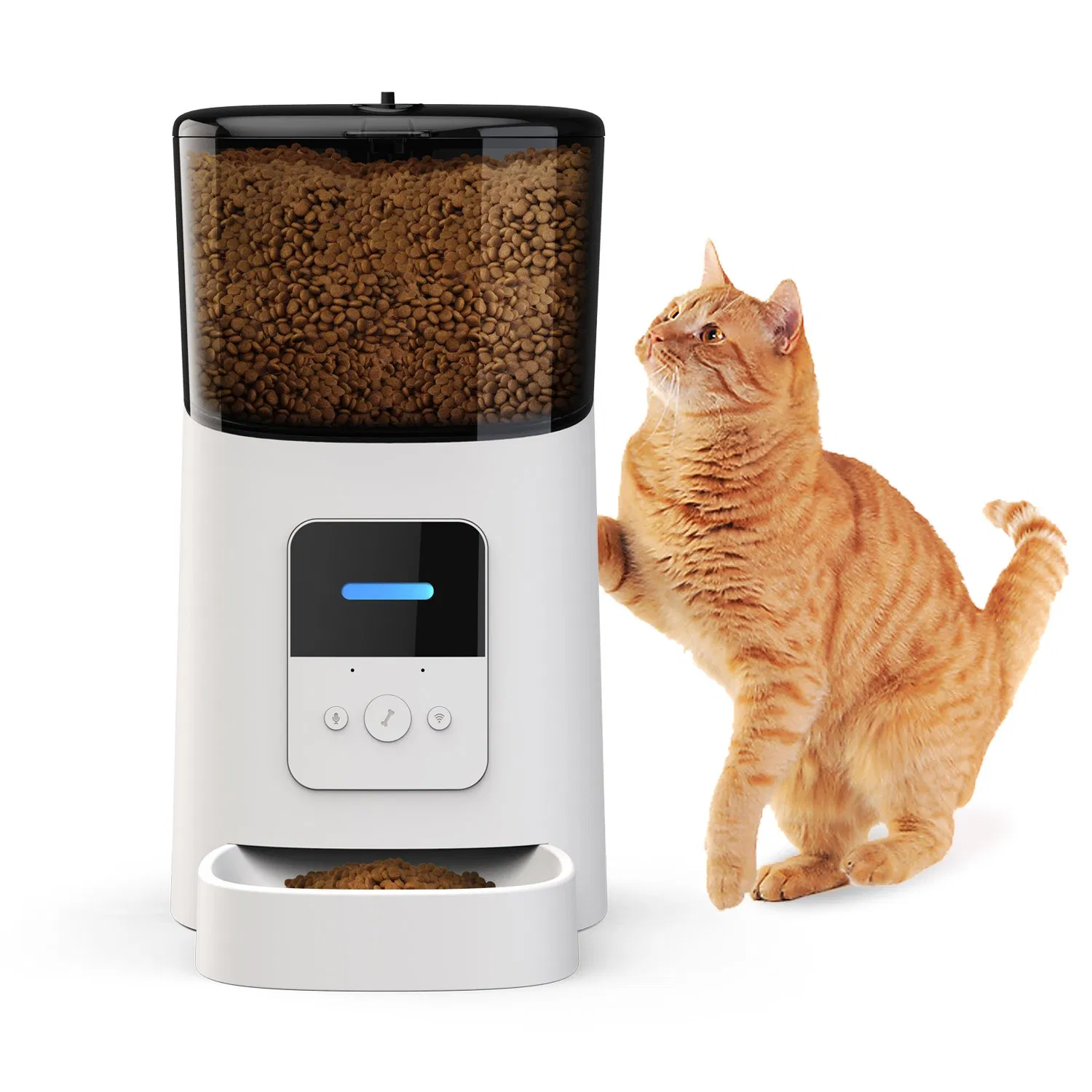 High Quality 6L WiFi Smart Automatic Pet Feeder with 1080P Camera, Dual Power Supply Dog &amp; Cat Food Dispenser