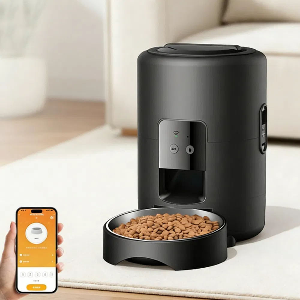 Smart Automatic Pet Feeder with Stainless Steel Bowl Timed Portion Control &amp; Remote Control for Cats &amp; Dogs