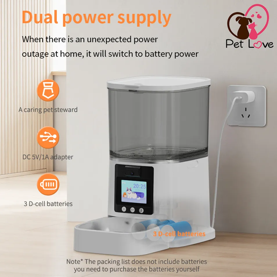 Smart Wi-Fi Pet Feeder with Remote Control for Cats