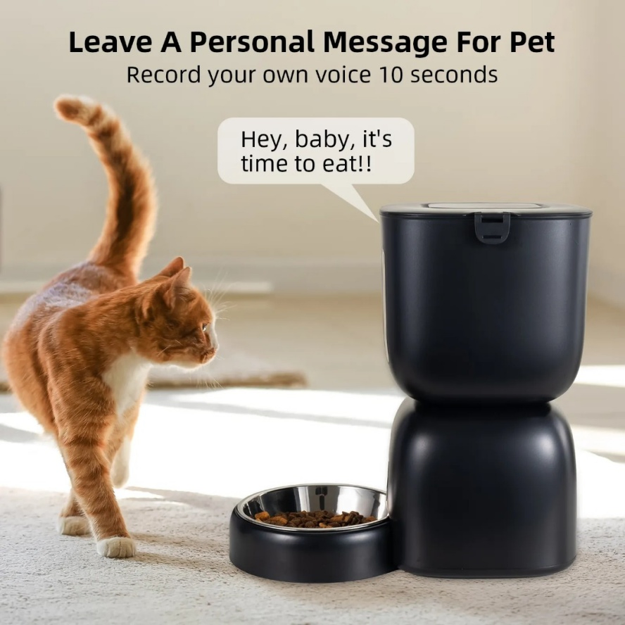 Tuya APP Controlled Food Dispenser Smart Pet Feeder with Recording Feature