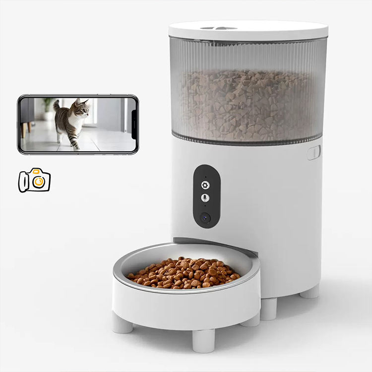 Automatic Pet Feeder with HD Camera &amp; Voice Smart Cat &amp; Dog Feeder APP Control, Scheduled Feeding, 3L Large Capacity