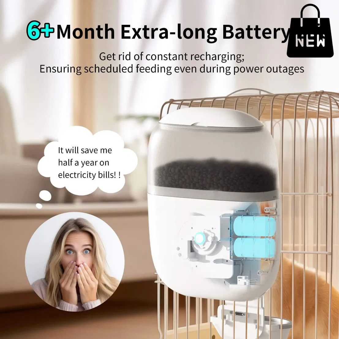 Food and Water 2 in 1 Smart Automatic Rabbit Feeder Smart Feeder Dog Cat Feeder APP Intelligent